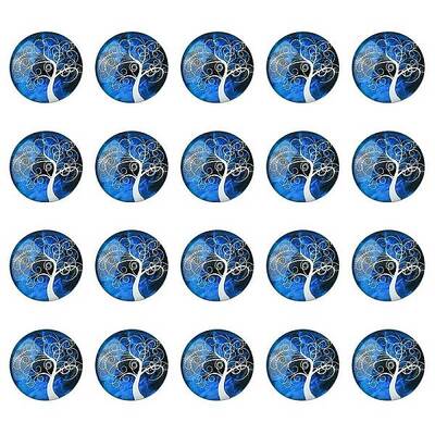 Half Round/Dome Tree Pattern Glass Flatback Cabochons for DIY Projects