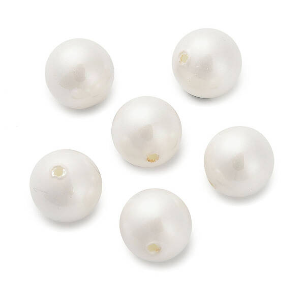 Baking Painted Pearlized Glass Pearl Round Beads