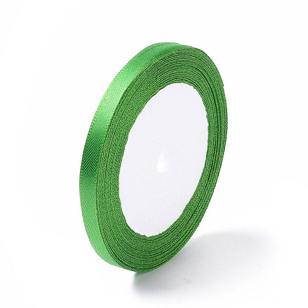 1/4 inch(6mm) Green Satin Ribbon for Hairbow DIY Party Decoration