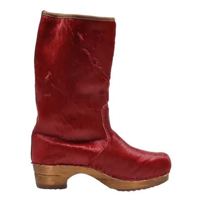 High Boots Red Synthetic Womens UK 6