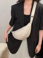 Women's Solid Color Crossbody Bag Bag, Trendy Zipper Half Moon Bag for Daily Used, Shoulder Purse, Sling Bags, Crossbody Bag ...