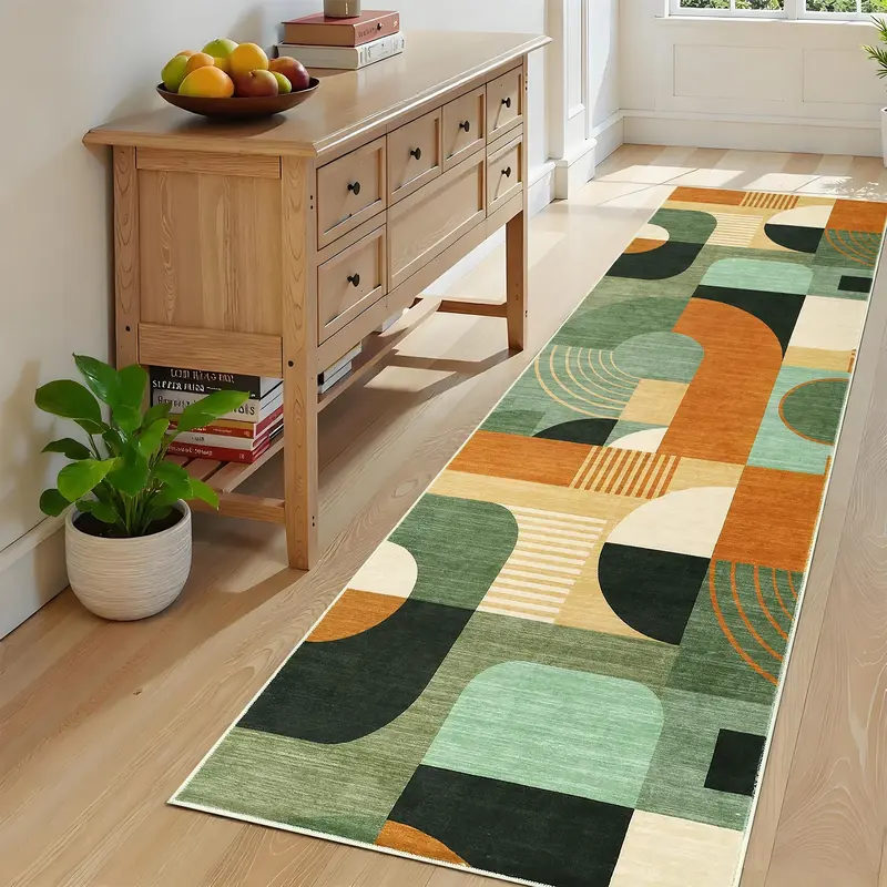 Garvee Boho Geometric Runner Rug – Soft Low Pile, Washable, Non-Slip Hallway Carpet for Bedroom, Kitchen, Laundry, Entryway...