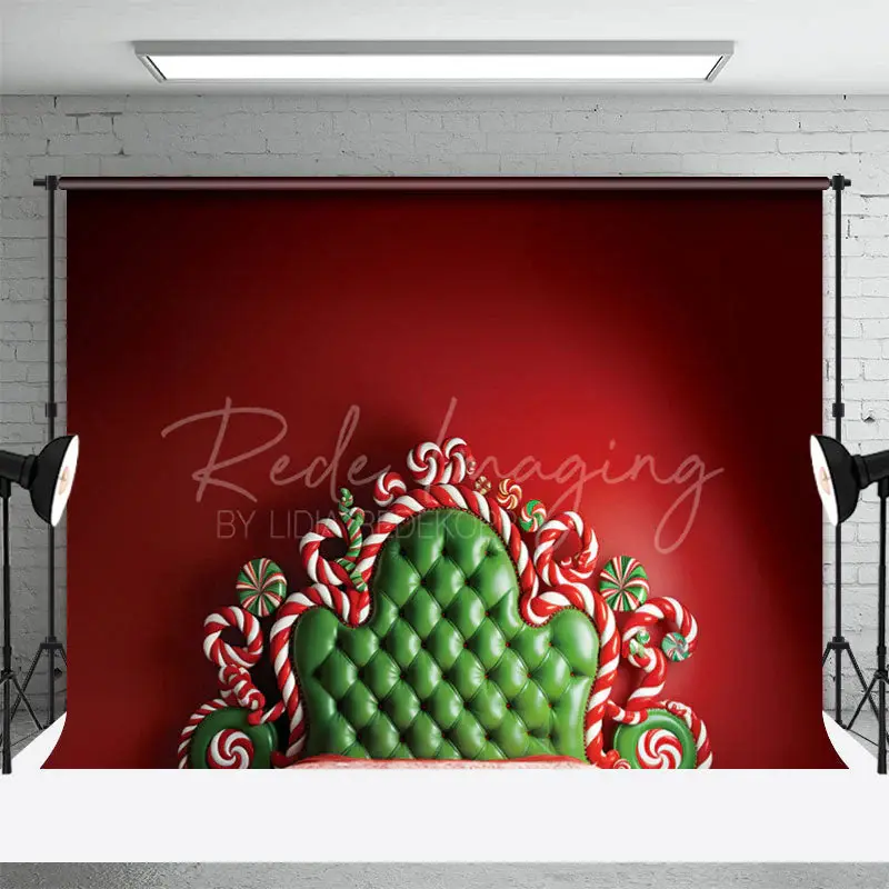 Red Green Headboard Christmas Photography Backdrop - Aperturee