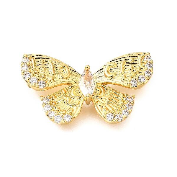 Brass Pave Clear Cubic Zirconia Links