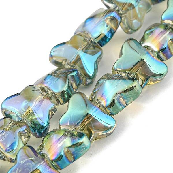 Full Rainbow Plated Electroplate Transparent Glass Beads Strands