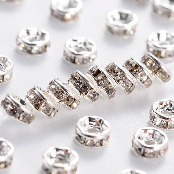 Brass Grade A Rhinestone Spacer Beads