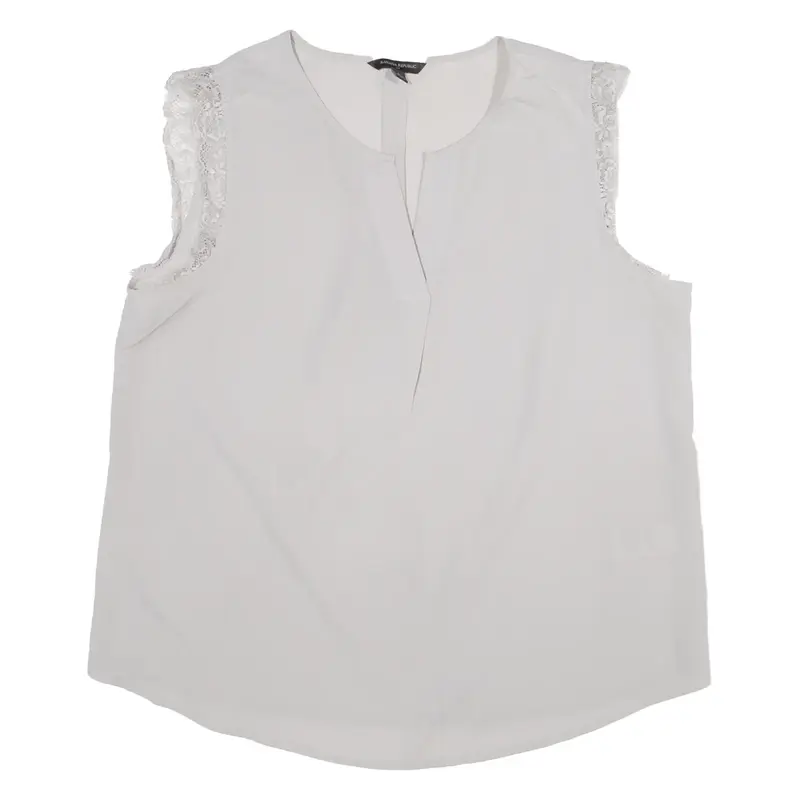 BANANA REPUBLIC Womens Vests Top Grey V-Neck Sleeveless L