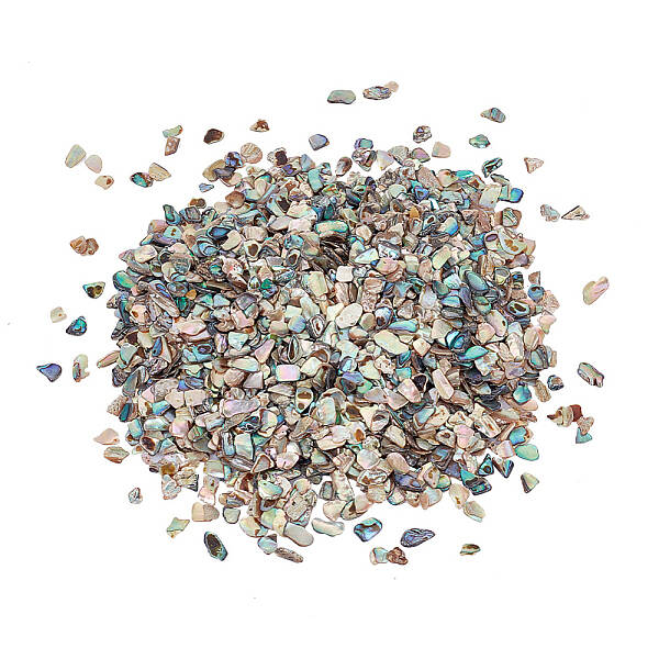 AHANDMAKER Shell Pieces for Crafts Light Khaki Nail Art Abalone Seashell Slices Nail Flakes Nail Art Decorations Accessories