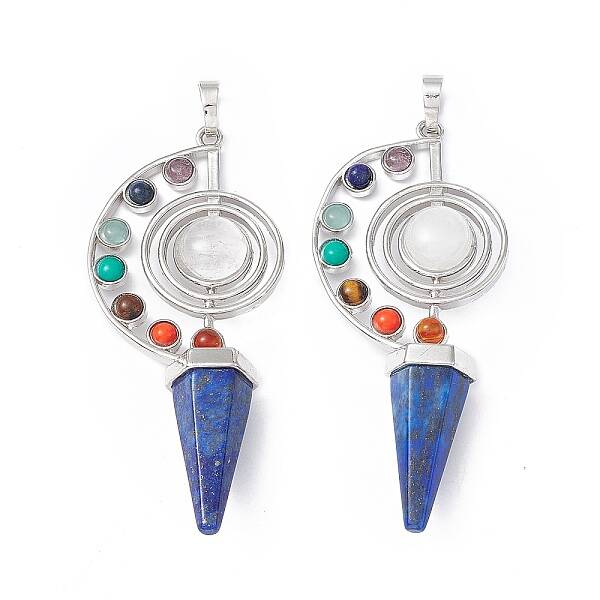 7 Chakra Natural Lapis Lazuli Big Pendants