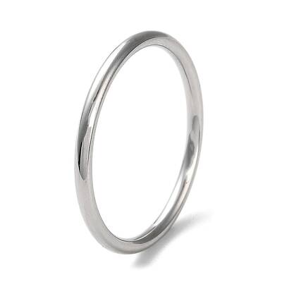 Non-Tarnish 304 Stainless Steel Simple Plain Band Finger Ring for Women Men