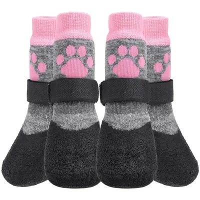 Non-slip Dog Socks, 4 Counts/set Breathable Comfortable Pet Paw Protector, Pet Socks for Small, Medium and Large Dogs, Dog S...
