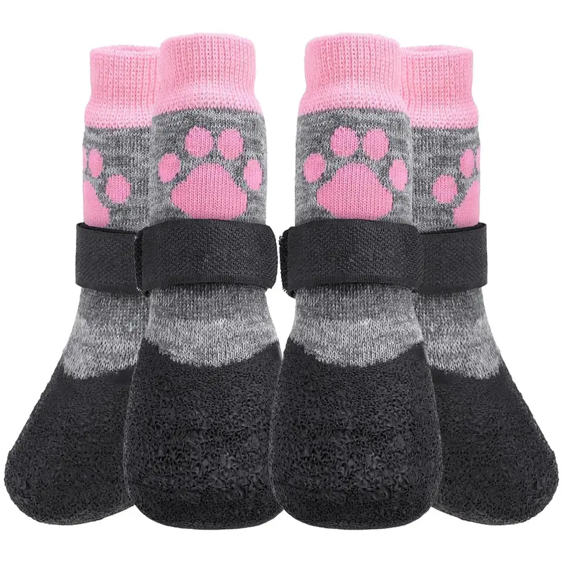 Non-slip Dog Socks, 4 Counts/set Breathable Comfortable Pet Paw Protector, Pet Socks for Small, Medium and Large Dogs,  Dog S...