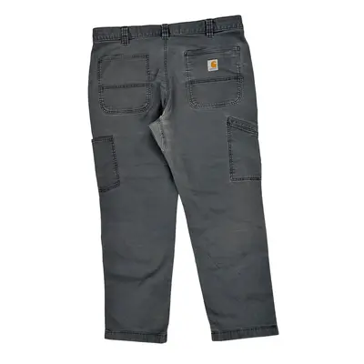 Lightly Worn Carhartt Double Knee Trousers - 36W 28L Black Cotton Blend