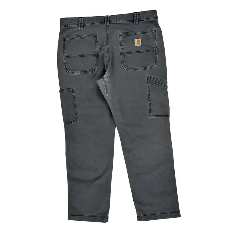 Lightly Worn Carhartt Double Knee Trousers - 36W 28L Black Cotton Blend