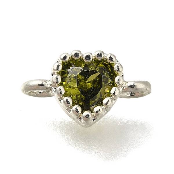 Rack Plating Brass Cubic Zirconia Heart Links Connector Charms