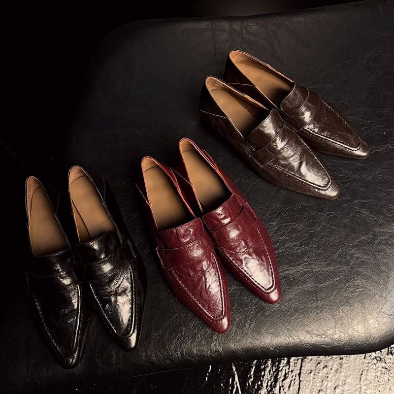 CHIKO Aiyana Pointy Toe Block Heels Loafers Shoes