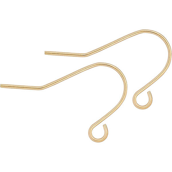 BENECREAT 100pcs 18K Gold Plated French Earring Hooks with Loop Dangle Earring Findings for DIY Earring Making