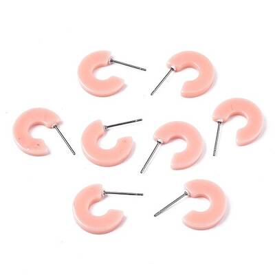 Opaque Cellulose Acetate(Resin) Half Hoop Earrings