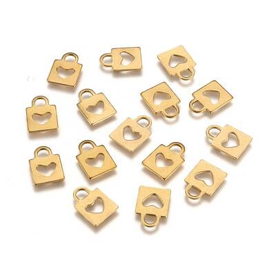 Padlock Ion Plating(IP) 304 Stainless Steel Charms