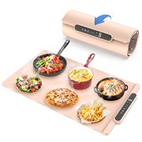 Electric Warming Tray, Portable Food Warmer with Adjustable Temperature Control, Full Surface Heating Mat with Timer Function...