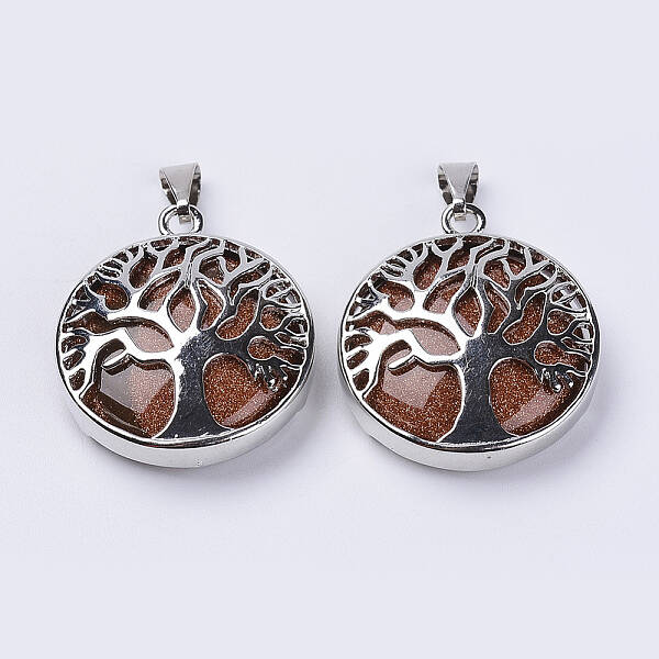 Synthetic Goldstone Pendants