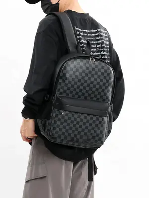 Father's Day Gifts, Unisex Fashionable Plaid Pattern Backpack, Casual Large Capacity Zipper Backpack, Waterproof Travel Back...