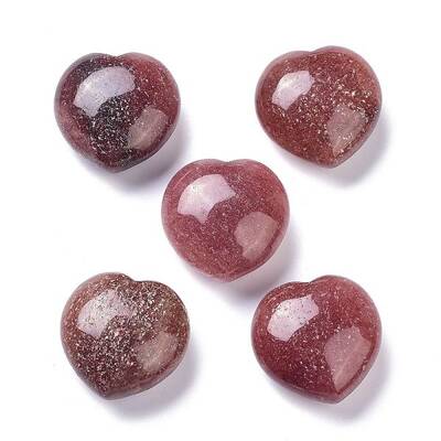 Natural Strawberry Quartz Heart Love Stone