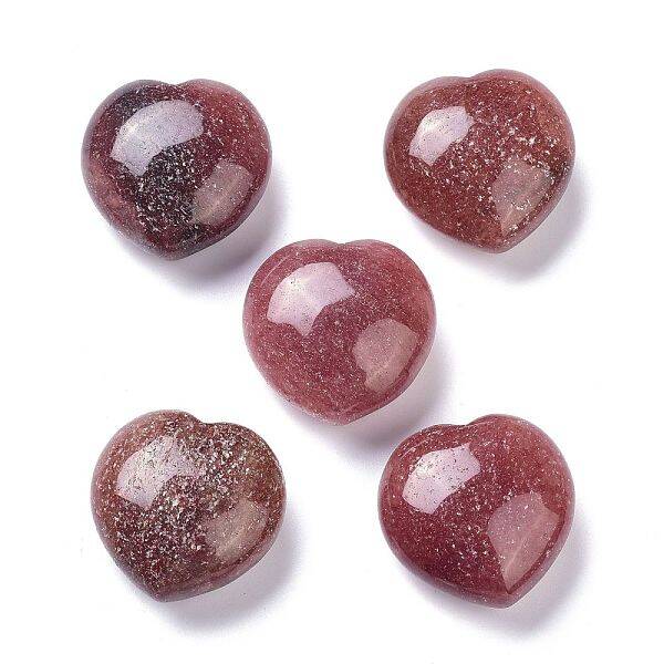 Natural Strawberry Quartz Heart Love Stone