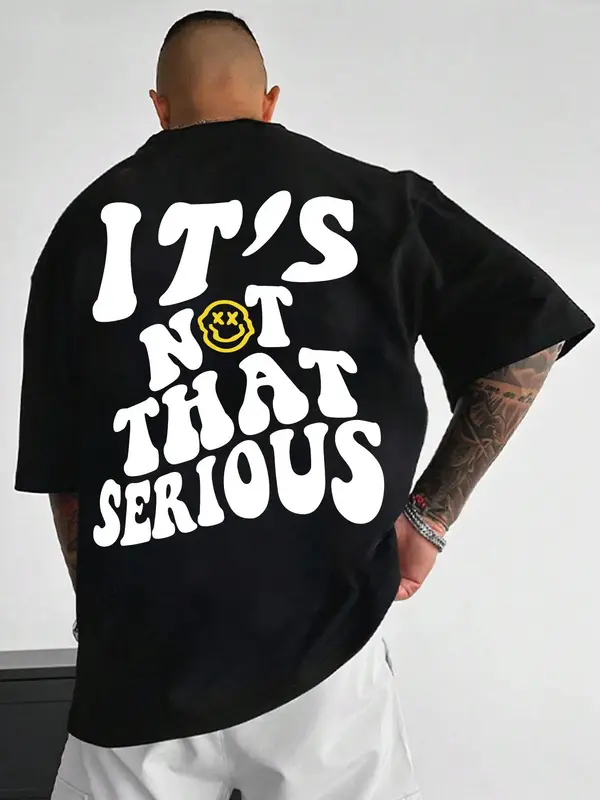 Men's Cartoon Letter Graphic Print Round Neck Sleep Tee, Regular Fit Casual Short Sleeve Pajama T-shirt, Men's Summer Sleepw...