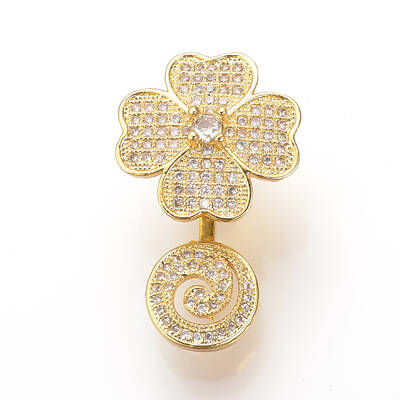 Brass Micro Pave Cubic Zirconia Magnetic Clasps