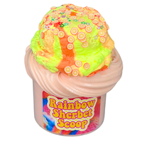 Rainbow Sherbert Clay Ice Cream Scoop DIY Kit- Includes Everything To Mix Together the Squishiest Texture