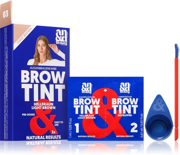 A.N.D. Beauty Brow Eyebrow Tint Color Light Brown 3× 1.67 ml