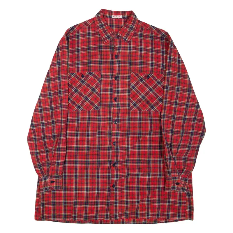 KROPF KARL Mens Shirt Red Check Long Sleeve M