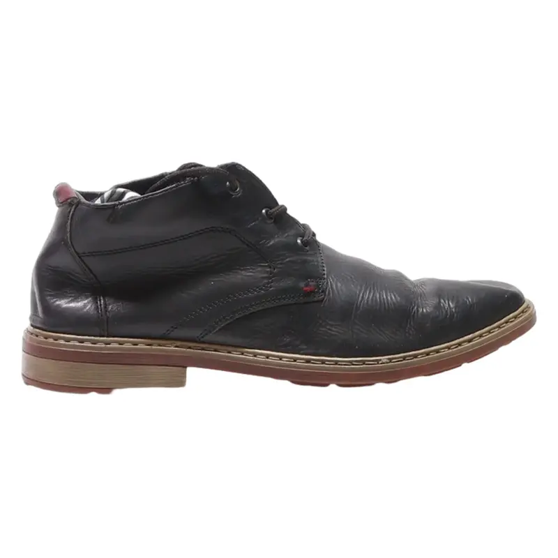 RIEKER Derby Shoes Black Leather Mens UK 10