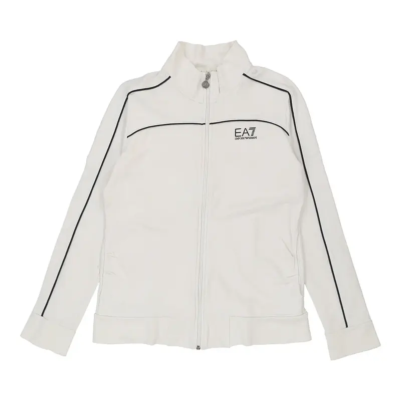Emporio Armani Track Jacket - Medium White Cotton Blend