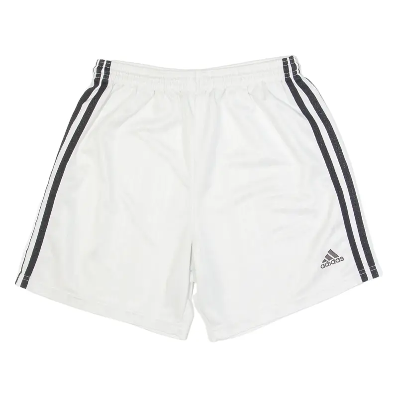 ADIDAS Mens Sports Shorts White Relaxed Striped S W28