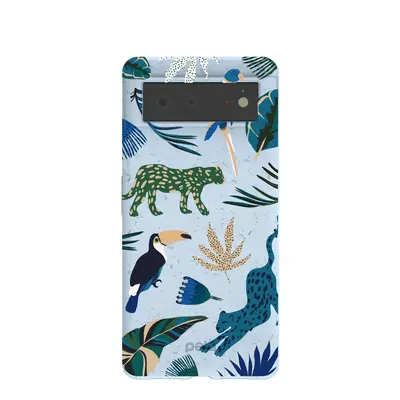 Powder Blue Tropical Rainforest Google Pixel 6 Case