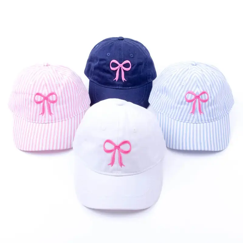 Kids Bow Hat - Sweet Embroidered Baseball Cap