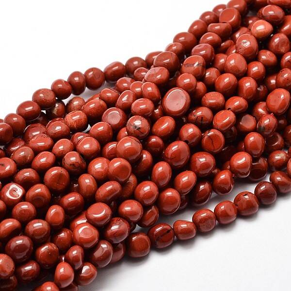 Natural Red Jasper Nuggets Beads Strands