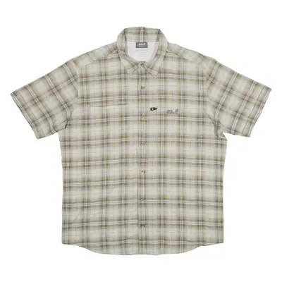 JACK WOLFSKIN Mens Shirt Brown Check M