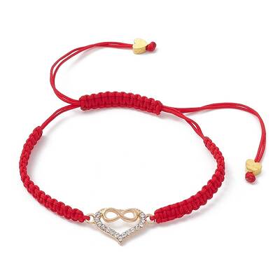 Alloy Rhinestone Heart with Infinity Link Bracelet