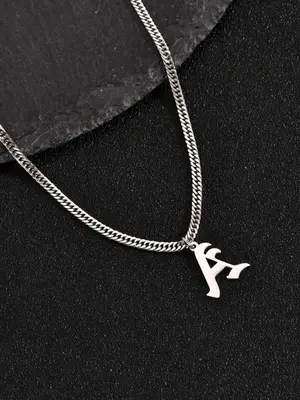 Men's Street Trend 26 Letter Design Pendant Necklace, Trendy All-match Pendant Mexican Necklaces, Fashionable Jewelry As Birt...