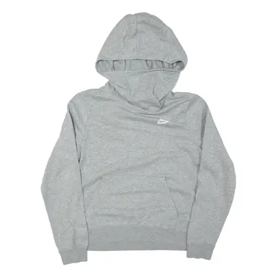 NIKE High Neck Hoodie Grey Pullover Mens XS