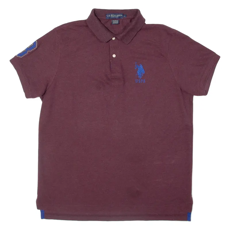 US POLO ASSN Slim Fit Mens Polo Shirt Maroon L