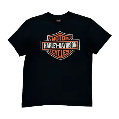 Harley Davidson Graphic T-Shirt - Large Black Cotton