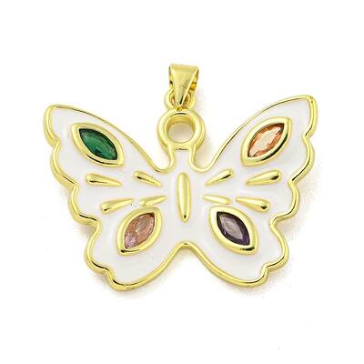 Brass Enamel with Glass Pendants