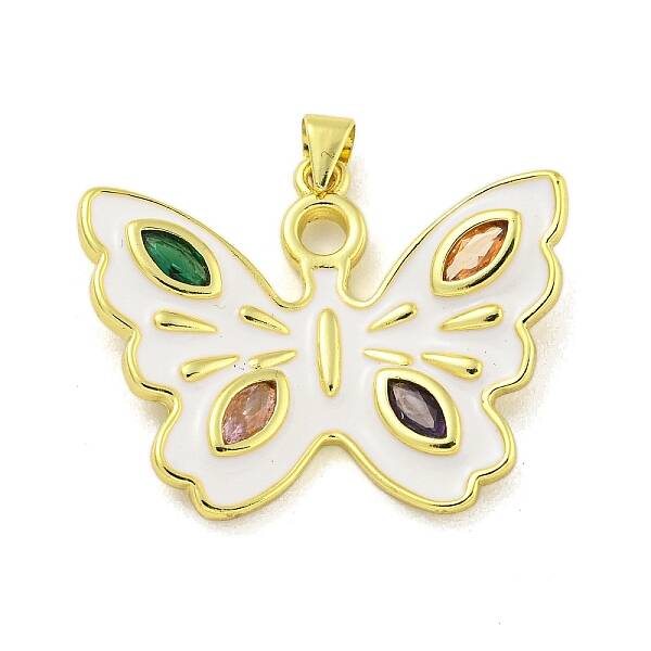 Brass Enamel with Glass Pendants