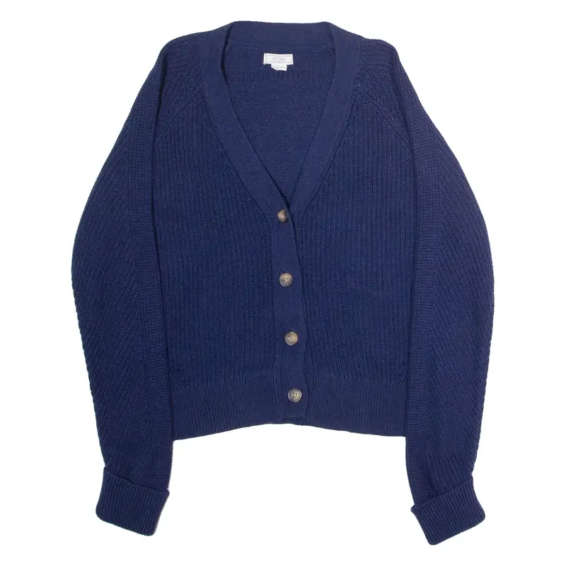 FAT FACE Womens Cardigan Blue V-Neck Chunky Knit UK 14