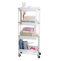 Origami 4 Tier Foldable Powder-Coated Metal Cart with Caster Wheels