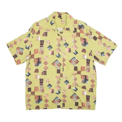 Shirt Green Geometric Short Sleeve Womens L